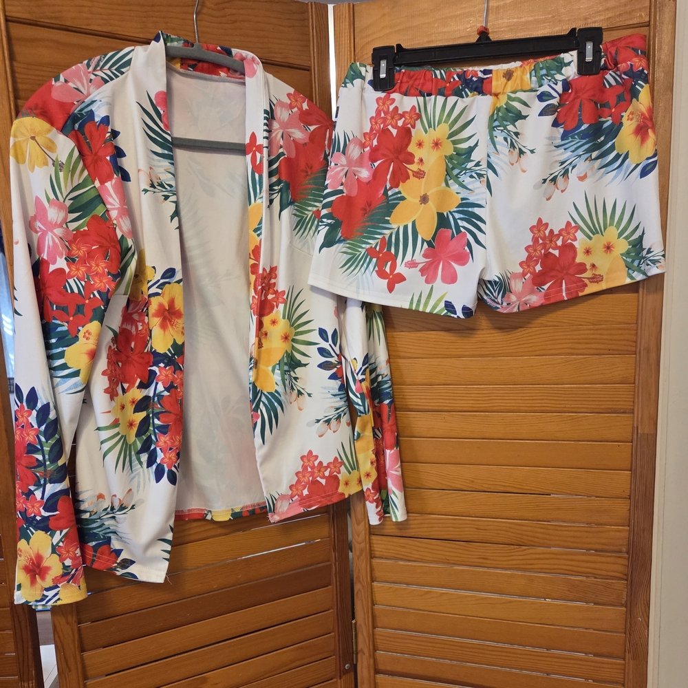 Floral Blazer and Shorts Set